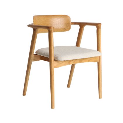 Silla Eriswil Olmo Natural Tejido Crema, 74 Cm