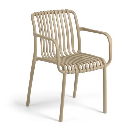 Silla Exterior Apilable Polipropileno Beige, 57 Cm