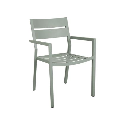 Silla de jardín en aluminio verde polvoriento 55 cm