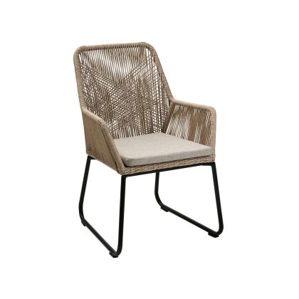 Silla Exterior Midway Ratán Beige Cojín Arena, 61 cm