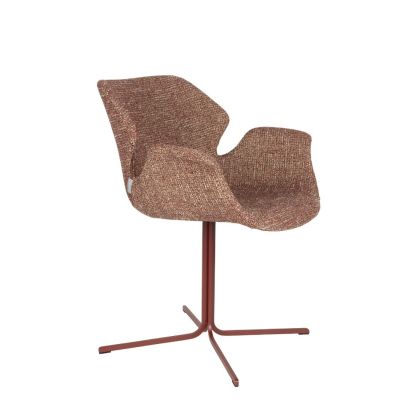 Silla Giratoria NIKKI Tejido Acero Rojo, 62 cm