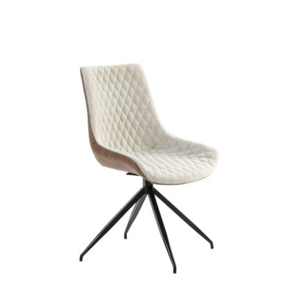 Silla Giratoria Tejido Piel Metal, 55 Cm