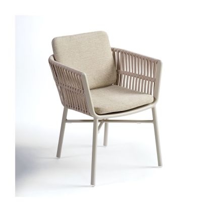 Silla Jardín Aluminio Beige Cuerda Arena, 58,5 cm
