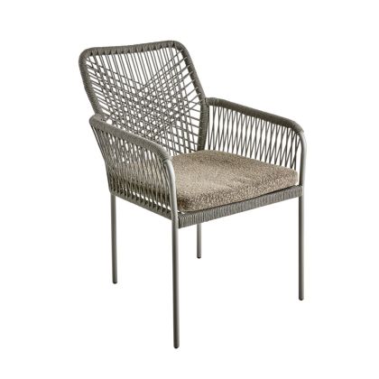 Silla Jardín Apilable Vira Marrón Acero, 55 cm