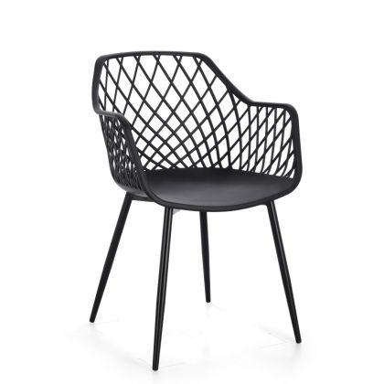 Silla Jardín Polipropileno Acero Negro, 58 Cm