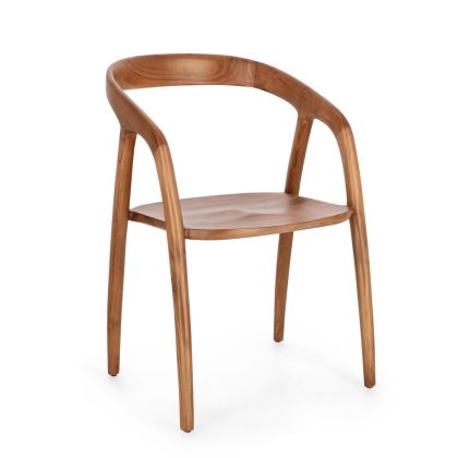 Silla en madera de teca natural.