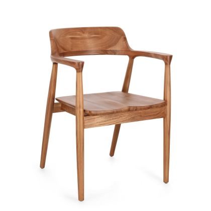 Silla en madera de teca natural.