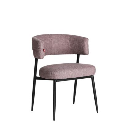 Silla Merano Tejido Morado Jaspeado Hierro Negro, 77 Cm