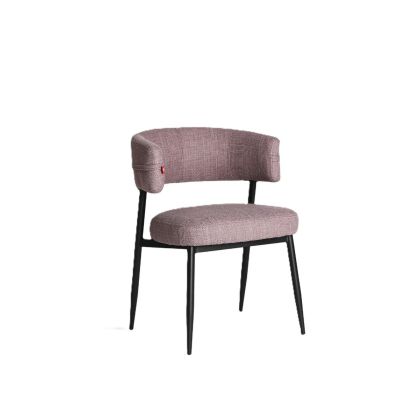Silla Merano Tejido Morado Jaspeado Hierro Negro, 77 Cm