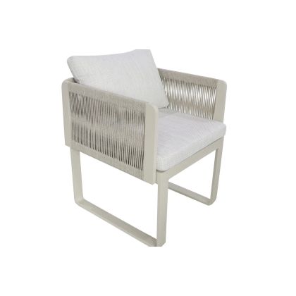 Silla Jardín Metal Cuerda Beige, 68 Cm