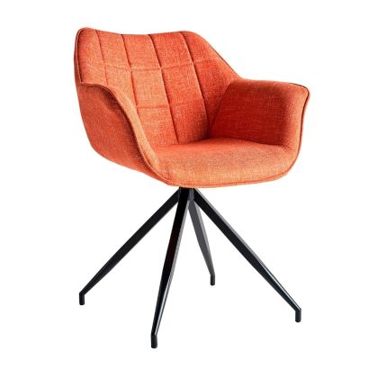 Silla Giratoria Ossida Estilo Moderno Tejido Naranja Hierro, 63 Cm