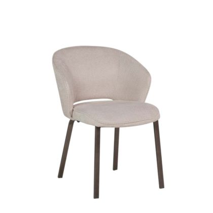 Silla QUIOS Tejido Beige Metal Marrón, 80 Cm