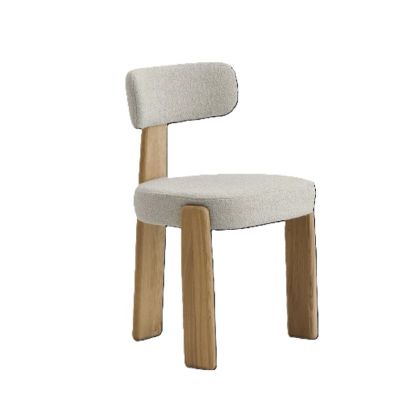 Pack 2 Sillas Tapizado Bouclé Crema Madera Fresno