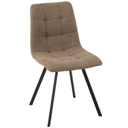 Silla Tapizado Tejido Taupe Metal, 55 Cm