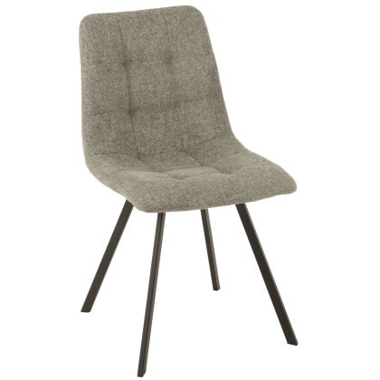Silla Tapizado Tejido Gris Claro Metal, 55 Cm
