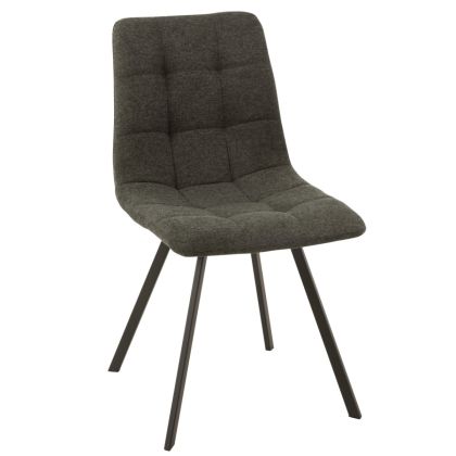 Silla Tapizado Tejido Gris Oscuro Metal, 55 Cm