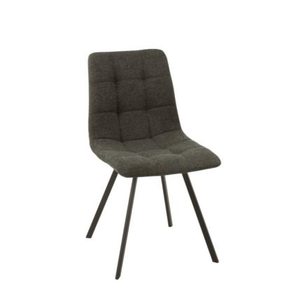 Silla Tapizado Tejido Metal Negro, 55 Cm