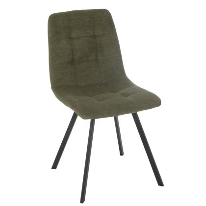 Silla Tapizado Tejido Verde Metal, 55 Cm