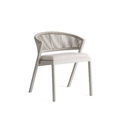 Silla Tegna Exterior Metal Gris Tejido Marfil, 71 Cm