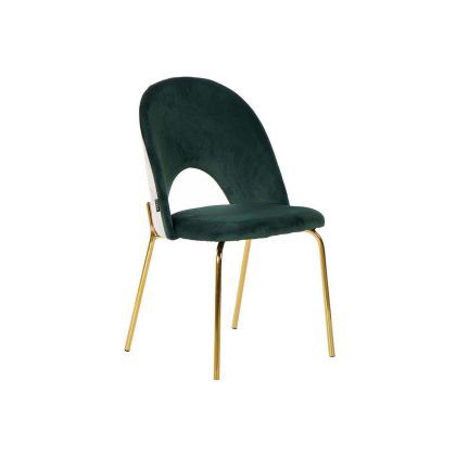 Silla velvet verde gris oro
