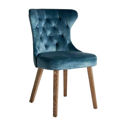 Silla Capitone Turquesa Madera, 57 Cm