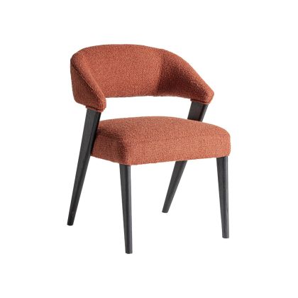  Silla Veney Tejido Terracota Madera Negra, 82 Cm