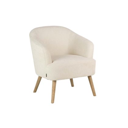 Sillón chenilla beige madera marrón
