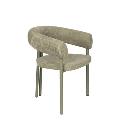 Sillón en acero y tejido verde 72 cm