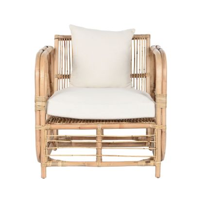 Bamboo Cotton Garden Armchair 72X72X76 Natural Cotton Cushions