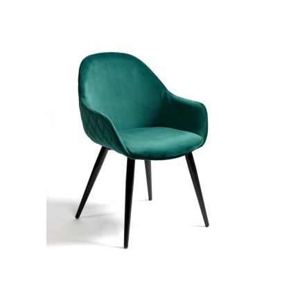 Silla  Diseño Moderno Verde Terciopelo Tapizado, 58 cm