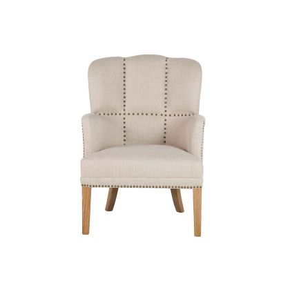 Sillón madera tejido beige
