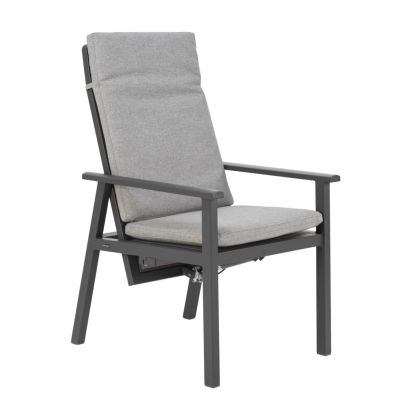 Sillón Reclinable Tela Aluminio, 57 Cm
