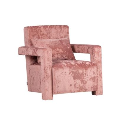 Sillón Velvet Madera Terciopelo Rosa, 85 Cm