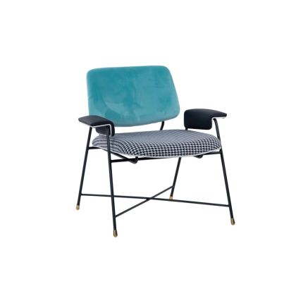 Sillón velvet terciopelo azul turquesa