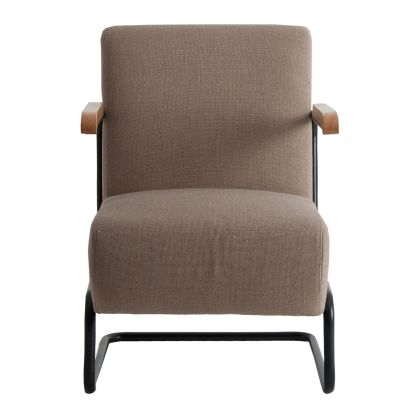 Sillón vintage Gris Tela Hierro Salón, 81 Cm