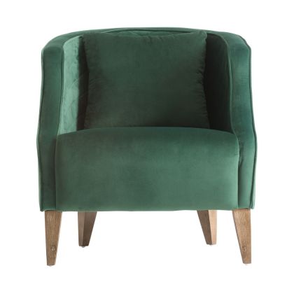 Sillón Madera Pino Terciopelo Verde