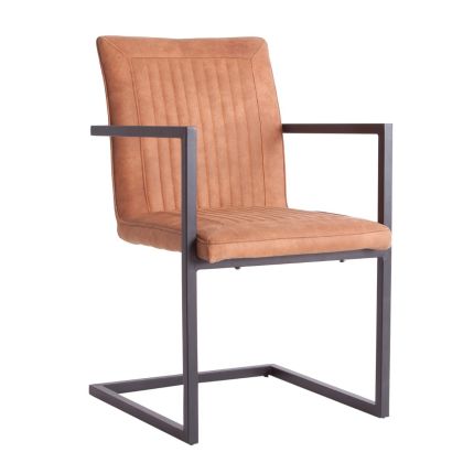 Silla Vintage Pulipiel Marrón Color Camel, 52 Cm