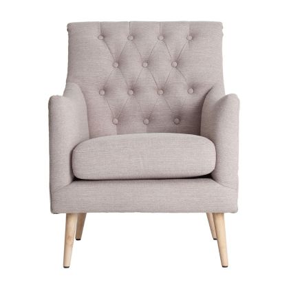 Sillón Diseño Moderno Gris Tejido Madera, 66 Cm