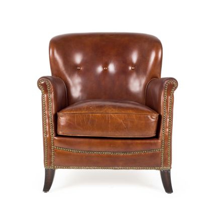 Sillón Motto Cuero Marrón