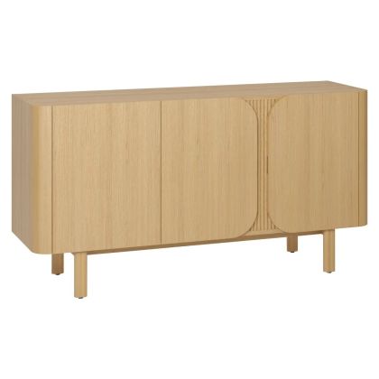 Aparador 3 Puertas Siroco Chapa Roble Mdf, 154 Cm