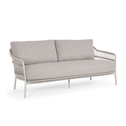 Sofá 2-3 Plazas Cuerda Beige Acero, 186'5 Cm