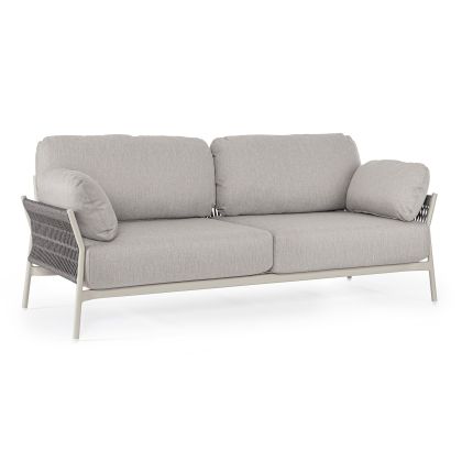 Sofá 2 Plazas Cuerda Aluminio Gris, 183 Cm