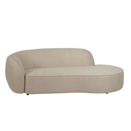 3 Seater Sofa Beige Fabric Wood 229 X 100 X 76 Cm