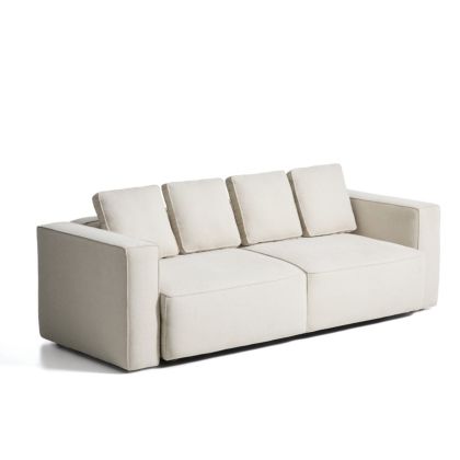 Sofá Cama 3 Plazas Madera Chenilla Beige, 192 cm