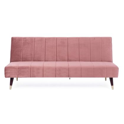 Sofá Cama Clic Clac 3 Plazas Tapizado Rosa Acero, 180 Cm