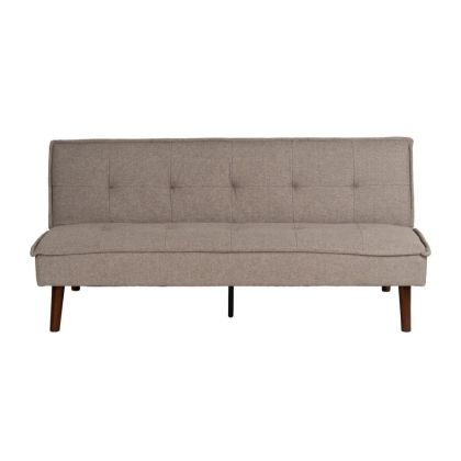Beige Eucalyptus Wood Iron Sofa Bed, 181 X 88 X 85.50 Cm