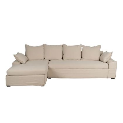 Sofá Chaise Longue Tejido Crema, 300 X 161 X 90 Cm