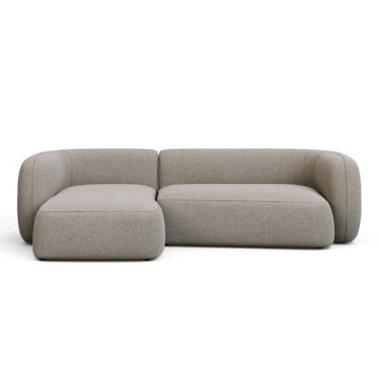 Sofá Chaise Lounge Izquierdo Tejido Piedra, 287 cm