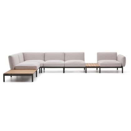 Sofá Modular Rinconero Sorells 5 Plazas Beige con Mesas
