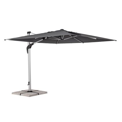 Sombrilla Tela Negro/Aluminio Plata 3 x 3 